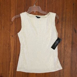 White sequin top